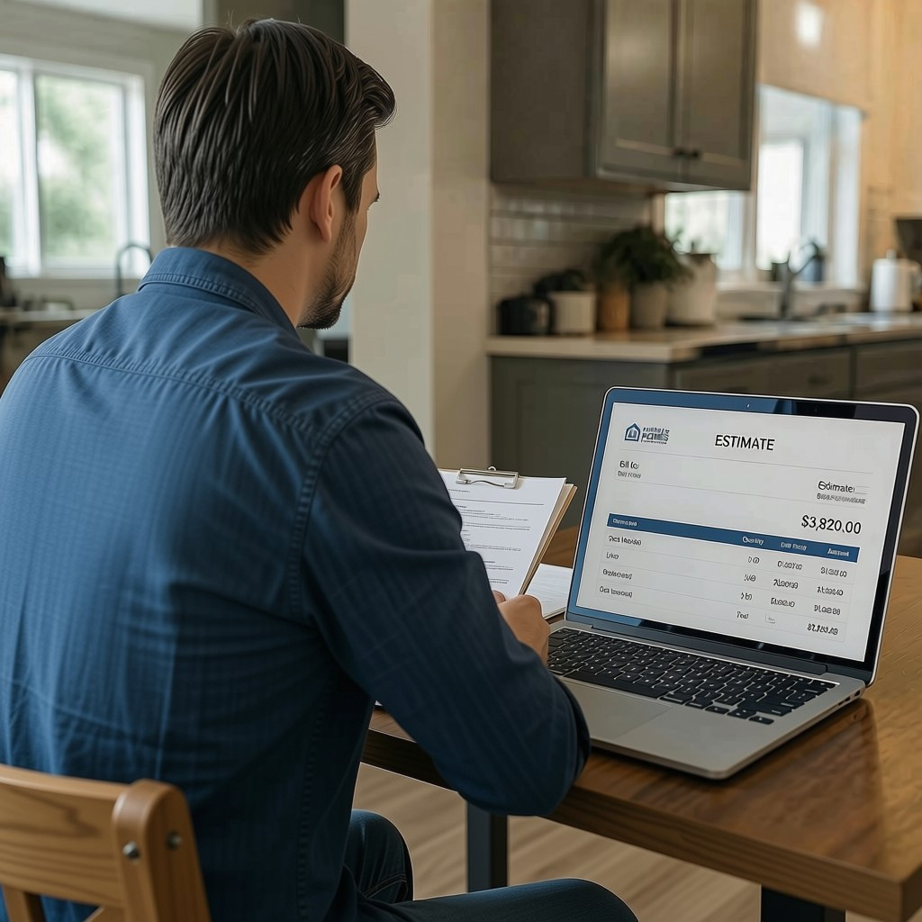 homeowner reviewing contractor quotes cost shuswap
